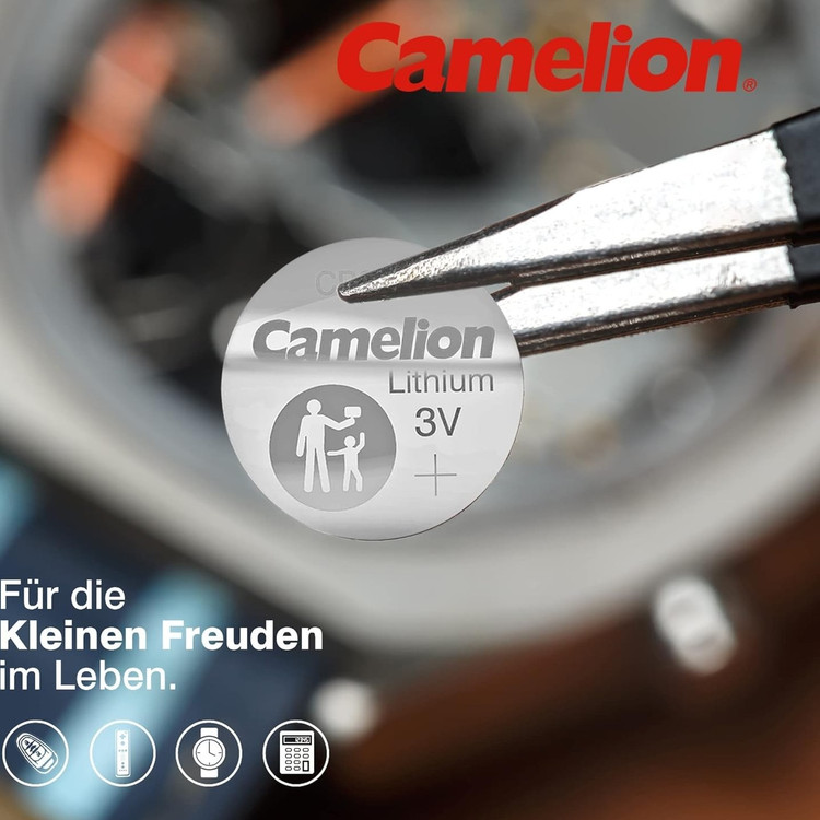 باتری سکهای لیتیومی ۳ ولت کملیون (Camelion) مدل CR2430 | باتری دکمهای باریک با ظرفیت ۲۷۰ میلیآمپر ساعت مناسب ریموت خودرو و ساعت