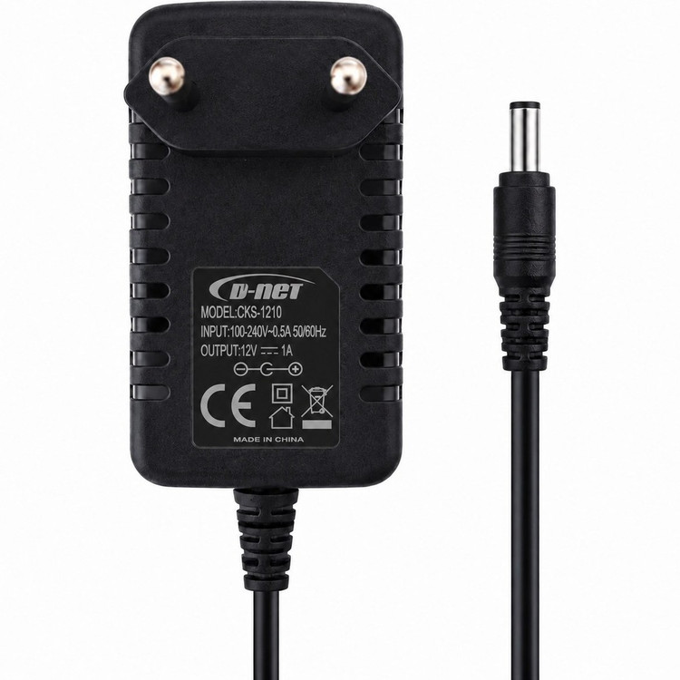 آداپتور ۱۲ ولت ۱ آمپر فیش ریز دینت (D-Net) مدل DT-32 / CKS-1210 | منبع تغذیه سوئیچینگ دیواری ۱۲ ولت اصلی مناسب مودم، تجهیزات شبکه و دوربین