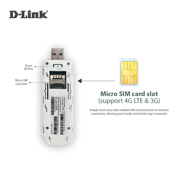 مودم دانگل 4G LTE دیلینک مدل D-Link DWR-910M | مودم روتر بیسیم سیمکارتی USB (وینگل) سرعت 150Mbps، تغذیه 5V پورت USB، مناسب خودرو، پاوربانک و لپتاپ