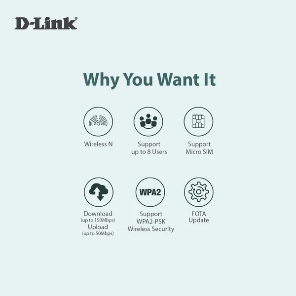 مودم دانگل 4G LTE دیلینک مدل D-Link DWR-910M | مودم روتر بیسیم سیمکارتی USB (وینگل) سرعت 150Mbps، تغذیه 5V پورت USB، مناسب خودرو، پاوربانک و لپتاپ
