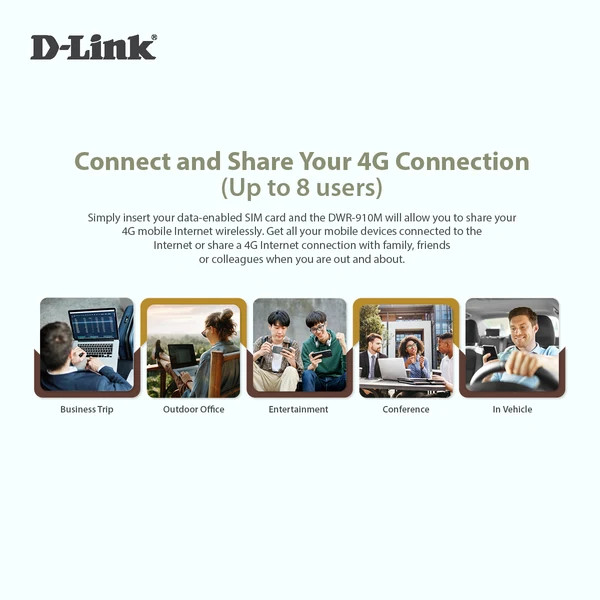 مودم دانگل 4G LTE دیلینک مدل D-Link DWR-910M | مودم روتر بیسیم سیمکارتی USB (وینگل) سرعت 150Mbps، تغذیه 5V پورت USB، مناسب خودرو، پاوربانک و لپتاپ