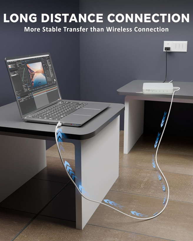 سوییچ شبکه ۵ پورت گیگابیت دیلینک (D-Link) مدل DGS-1005A | سوییچ دسکتاپ غیرمدیریتی 10/100/1000Mbps با ظرفیت سوییچینگ 10Gbps، بدنه بیصدا Fanless و فناوری کاهش مصرف D-Link Green
